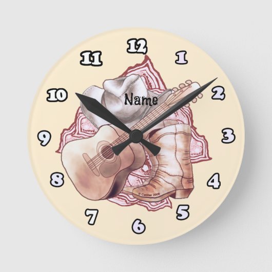 Country Gitaar Ronde Klok (Voorkant)