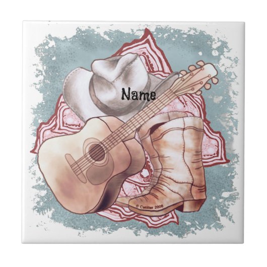 Country Gitaar Tegeltje (Voorkant)