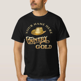 Country Gold-gepersonaliseerde Westerne stijlcadea T-shirt
