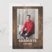 Country Graduation Cowboy Graduate Boots Hat Kaart (Achterkant)