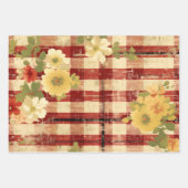 Country Grunge Distressed Plaid Floral Decoupage Inpakpapier Vel (Voorkant 2)