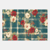 Country Grunge Distressed Plaid Floral Decoupage Inpakpapier Vel (Voorkant)
