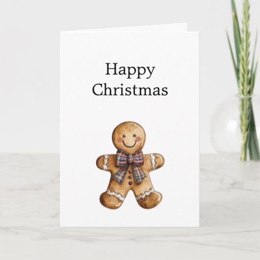 Country Happy Gingerbread Cookie Christmas Kaart (Voorkant)