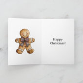 Country Happy Gingerbread Cookie Christmas Kaart (Binnen)