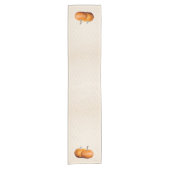 Country Harvest Pumpkins Faux Fabric Korte Tafelloper (Voorkant)