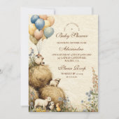 Country Hay Bale Farm Animals Baby shower Kaart (Voorkant)