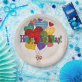 Country Heart Balloons Papieren Bordje (Feest)