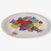 Country Heart Balloons Papieren Bordje (Gekanteld)