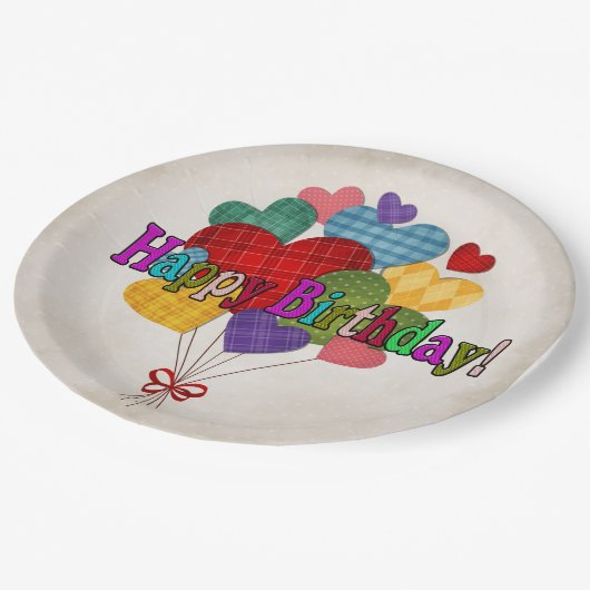 Country Heart Balloons Papieren Bordje (Gekanteld)