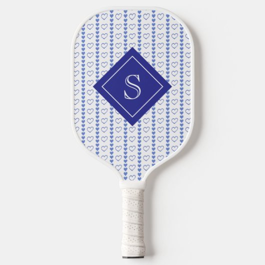 Country Heart Stripe Patroon Gepersonaliseerd Pickleball Paddle (Voorkant)