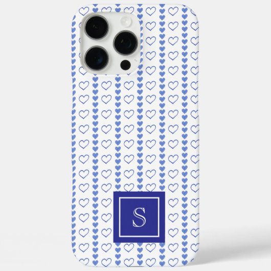 Country Heart Stripes Patroon Monogram Case-Mate iPhone Case (Achterkant)