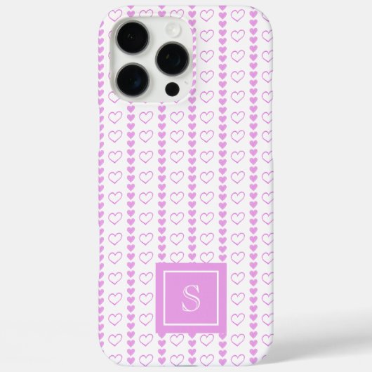 Country Heart Stripes Patroon Monogram Case-Mate iPhone Case (Achterkant)