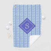 Country Heart Stripes Patroon Monogram Golfhanddoek (Insitu)