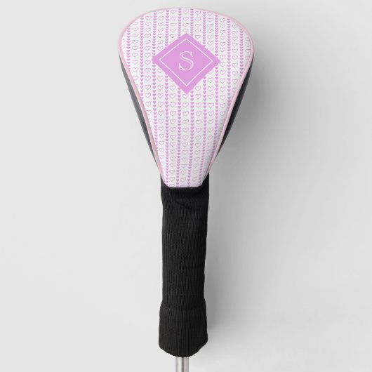 Country Heart Stripes Patroon Monogram Golfheadcover (Voorkant)