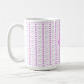 Country Heart Stripes Patroon Monogram Koffiemok (Links)