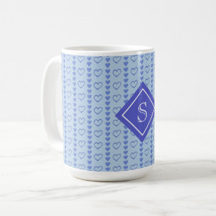 Country Heart Stripes Patroon Monogram Koffiemok