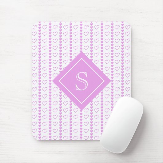 Country Heart Stripes Patroon Monogram Muismat (Met muis)