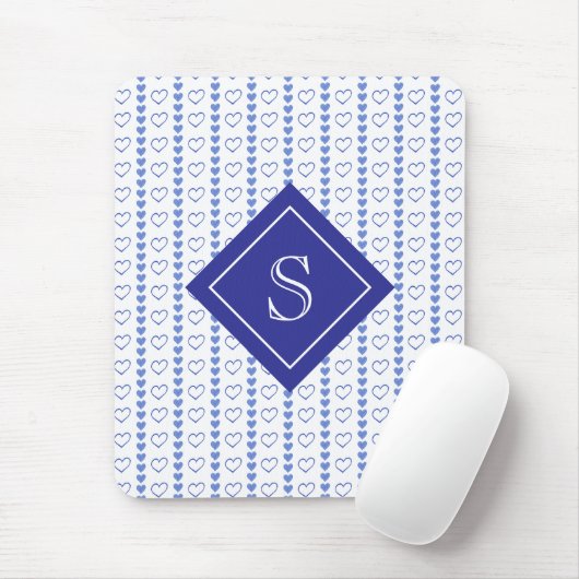 Country Heart Stripes Patroon Monogram Muismat (Met muis)