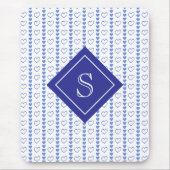 Country Heart Stripes Patroon Monogram Muismat (Voorkant)