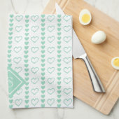 Country Heart Stripes Patroon Monogram Theedoek (Quarter Fold)