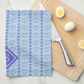 Country Heart Stripes Patroon Monogram Theedoek (Quarter Fold)