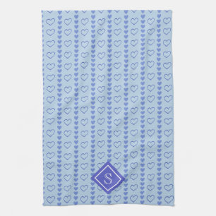 Country Heart Stripes Patroon Monogram Theedoek