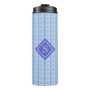 Country Heart Stripes Patroon Monogram Thermosbeker