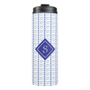 Country Heart Stripes Patroon Monogram Thermosbeker