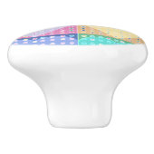 Country hearts quiltblokken keramische knop (Zijkant)