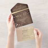 Country Herfst Barn Wood Wedding All In One Uitnodiging (Afscheurbaar)