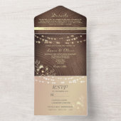 Country Herfst Barn Wood Wedding All In One Uitnodiging (Binnen)