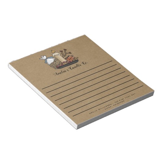 Country Herfst Candles Kraft Custom Note Pad Notitieblok (Schuin)