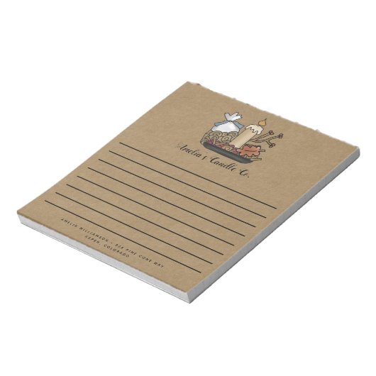 Country Herfst Candles Kraft Custom Note Pad Notitieblok (Linkerzijde)