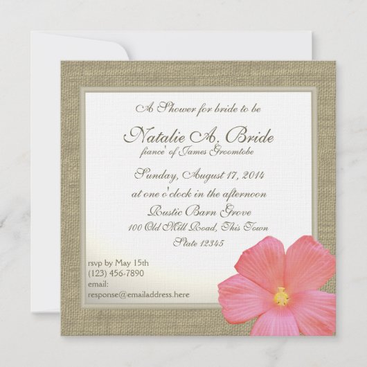 Country Hibiscus Tropicl Vrijgezellenfeest Kaart (Voorkant)