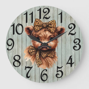 Country Highland Calf Grote Klok