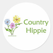 country-hippie ronde sticker (Voorkant)