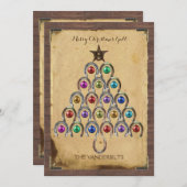 country Hoefijzer kerstfotokaart Feestdagenkaart (Voorkant / Achterkant)