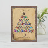 country Hoefijzer kerstfotokaart Feestdagenkaart (Staand voorkant)