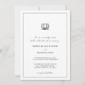 Country Hoefijzer Lijst Western Elegant BW Wedding Kaart (Voorkant)