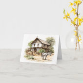 Country Home met Paard in de Voortuin BLANK Kaart (Gele Bloem)