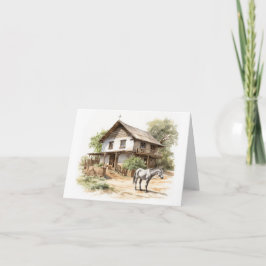 Country Home met Paard in de Voortuin BLANK Kaart