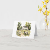 Country Home met Schapen BLANK Kaart (Gele Bloem)