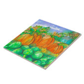 Country Home Pompoen Patch Herfstbomen Tegeltje (Zijkant)