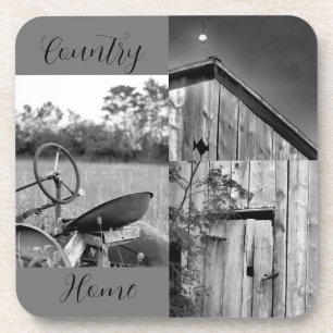 "Country Home" Tractor Barn Collage Bier Onderzetter