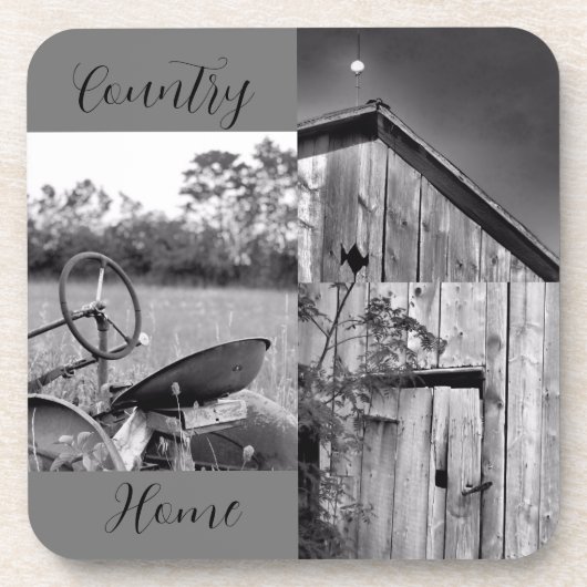"Country Home" Tractor Barn Collage Bier Onderzetter (Voorkant)