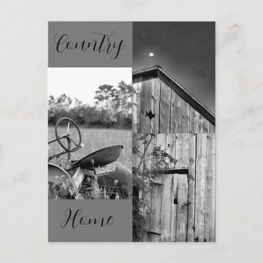 "Country Home" Tractor Barn Collage Briefkaart (Voorkant)