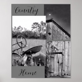 "Country Home" Tractor Barn Collage Poster