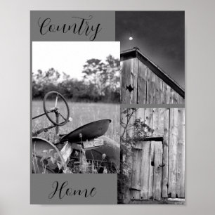 "Country Home" Tractor Barn Collage Poster