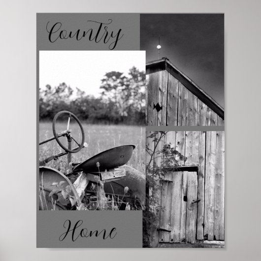 "Country Home" Tractor Barn Collage Poster (Voorkant)