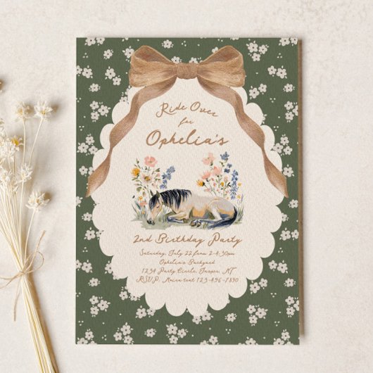 Country Horse Birthday Invitation Kaart